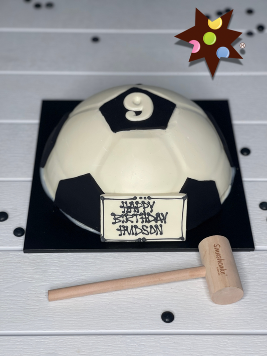 Soccer Ball Smashcake- Black & White